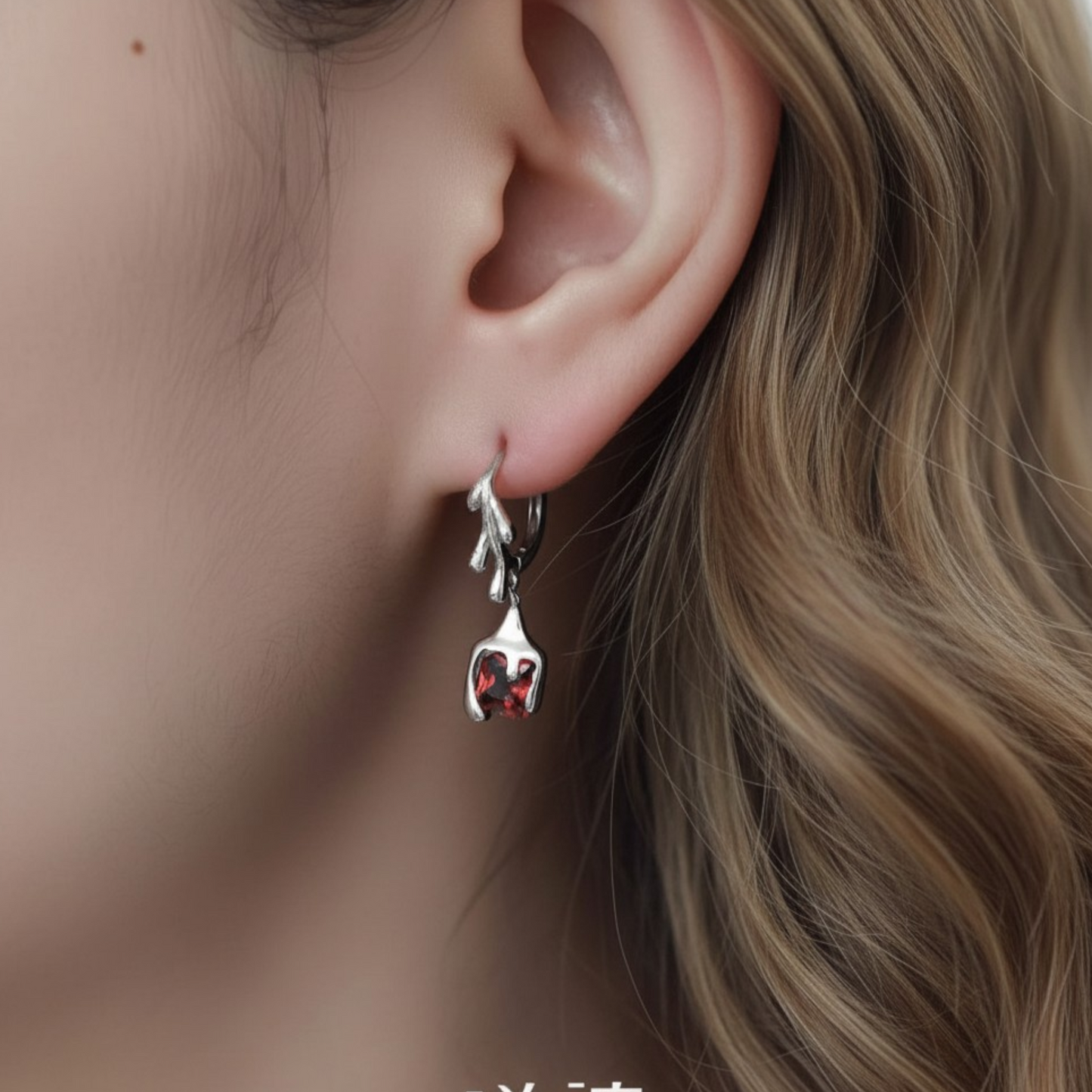 s925 Sterling Silver Liquid Minimal Style Earrings