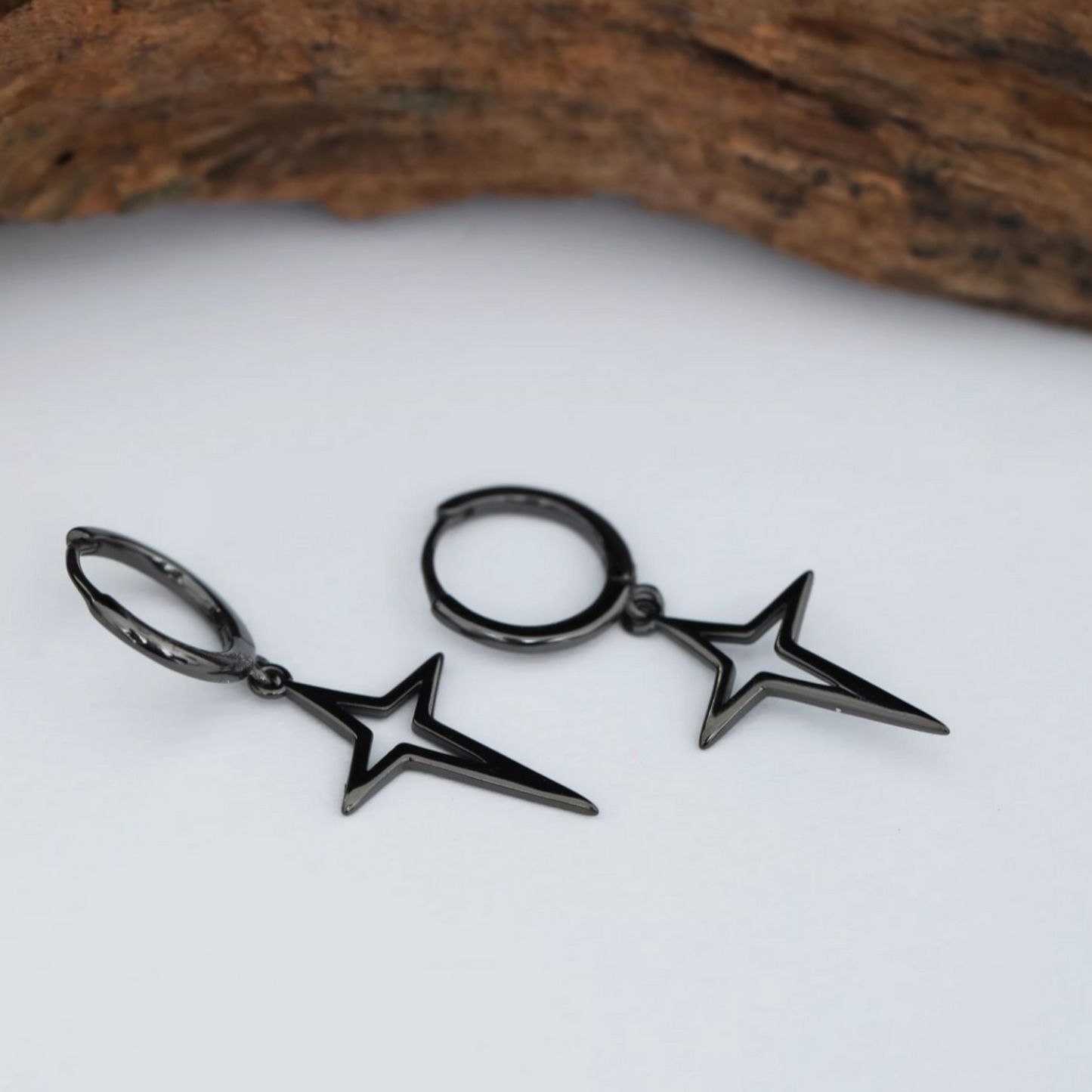 S925 Sterling Silver Minimal Star Hoop Earrings