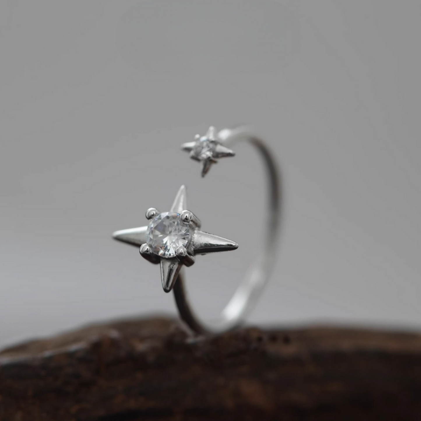 s999 Fine Silver Lucky Star Stacking Band Ring
