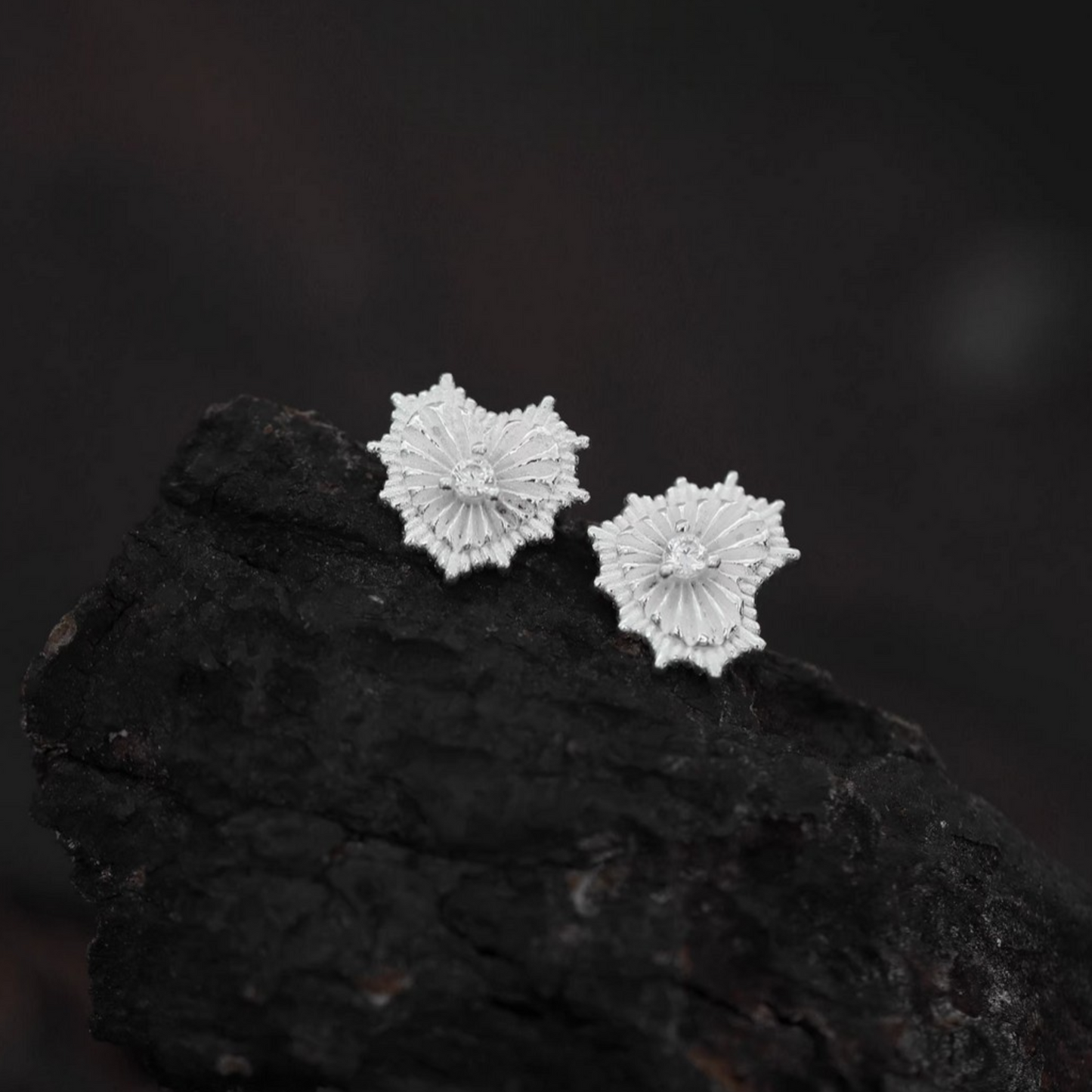 S925 Sterling Silver Minimal Heart Web Stud Earrings