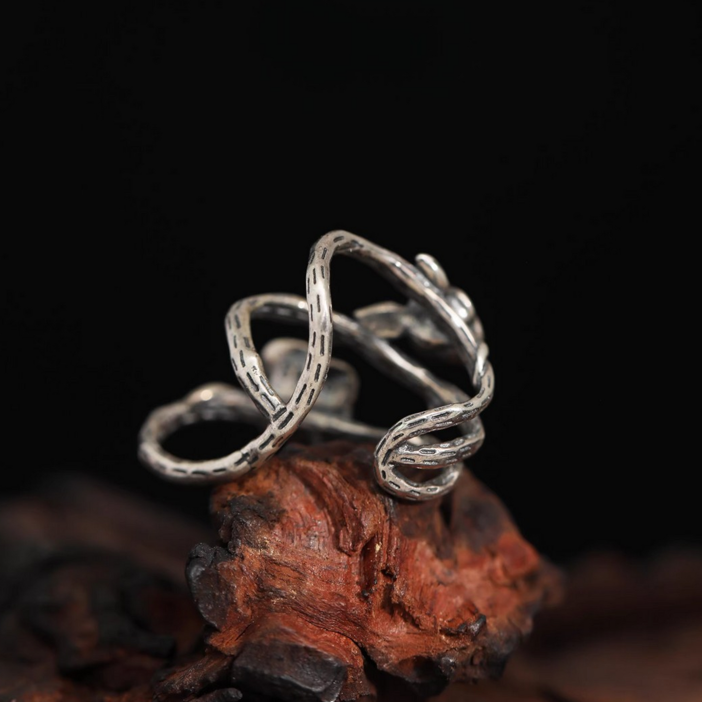 S925 Sterling Silver Twin Roses Flower Ear Clip Cuff