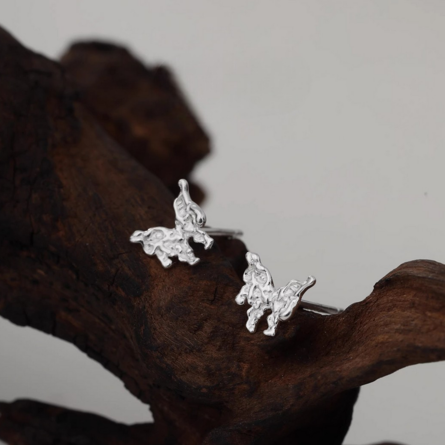 S999 Fine Silver Liquid Butterfly Stud Earrings