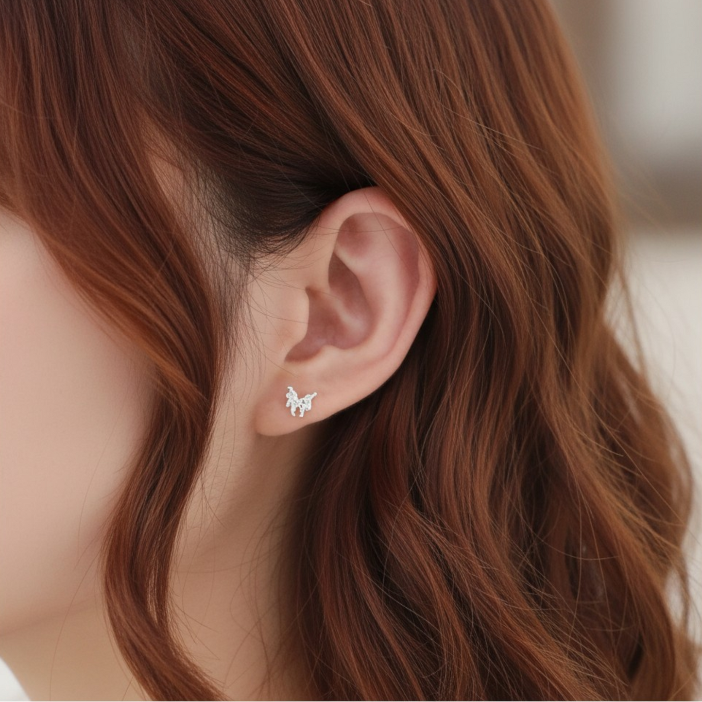 S999 Fine Silver Liquid Butterfly Stud Earrings