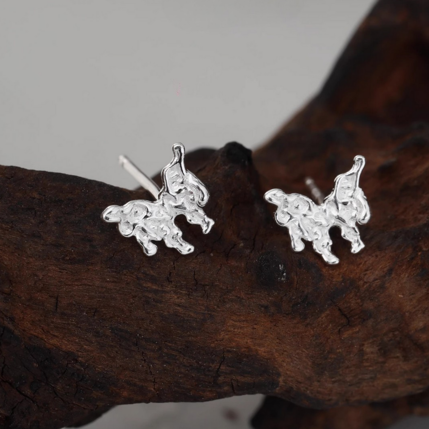 S999 Fine Silver Liquid Butterfly Stud Earrings