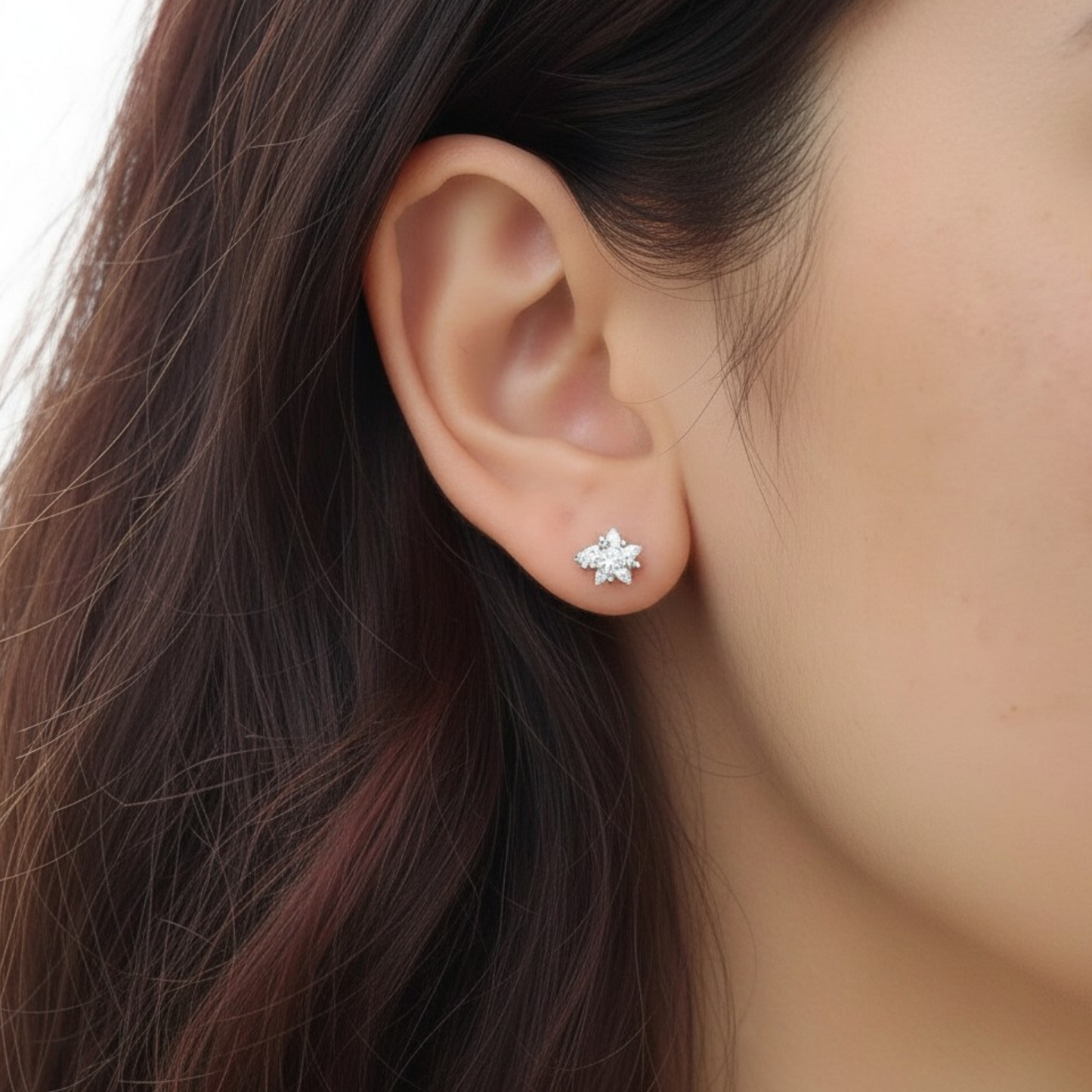 S999 Fine Silver Star Screw Back Earrings