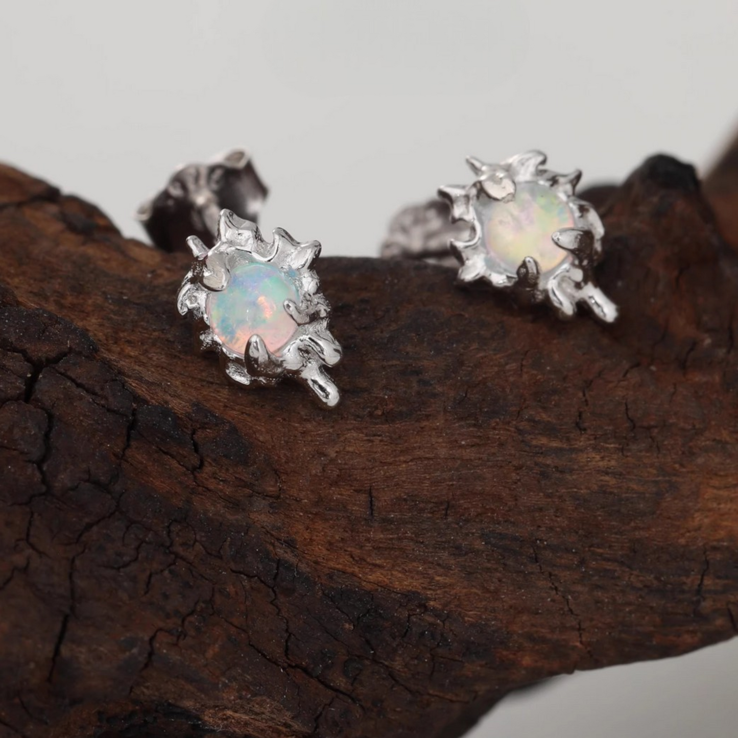 S925 Sterling Silver Starlight Liquid Opal Stud Earrings