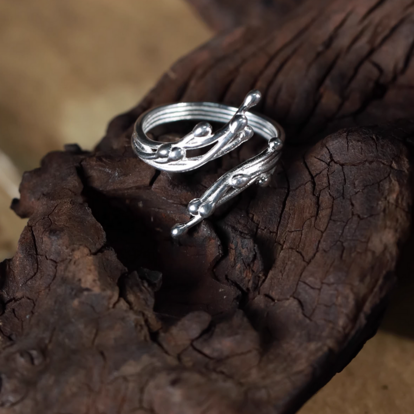 s925 Sterling Silver Liquid Waterdrop Stacking Ring