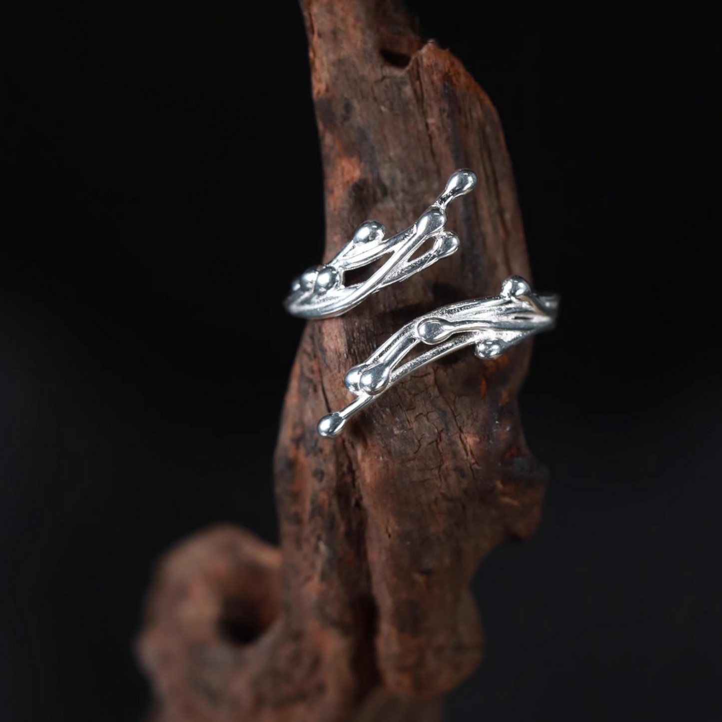 s925 Sterling Silver Liquid Waterdrop Stacking Ring