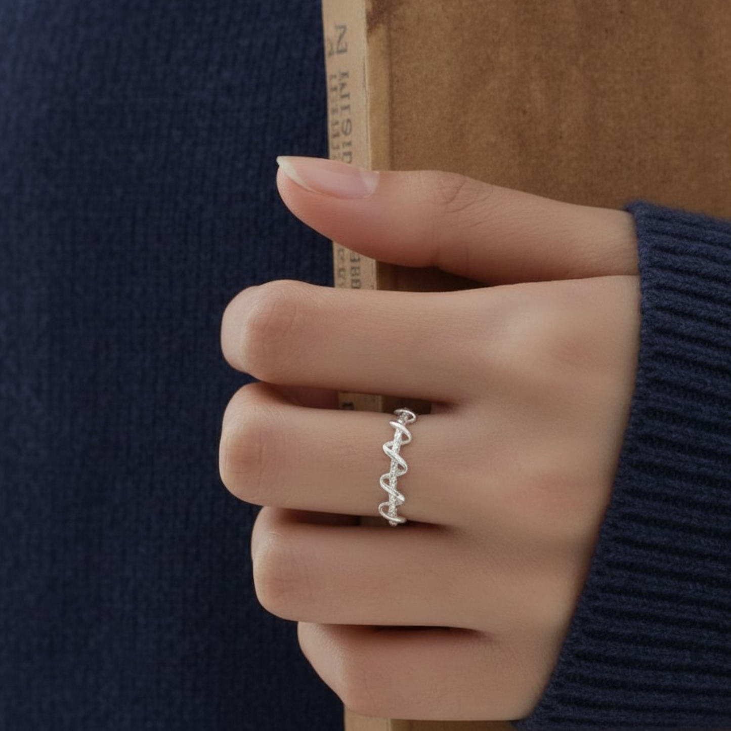 s925 Sterling Silver Minimal Wrap Stacking Ring