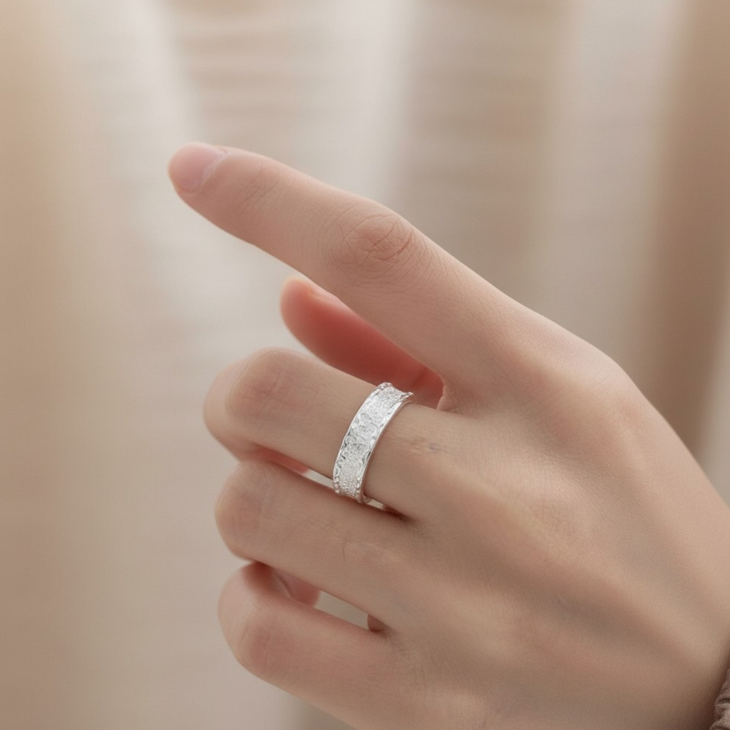 s925 Sterling Silver Minimal Minimalist Arabesque Pattern Ring