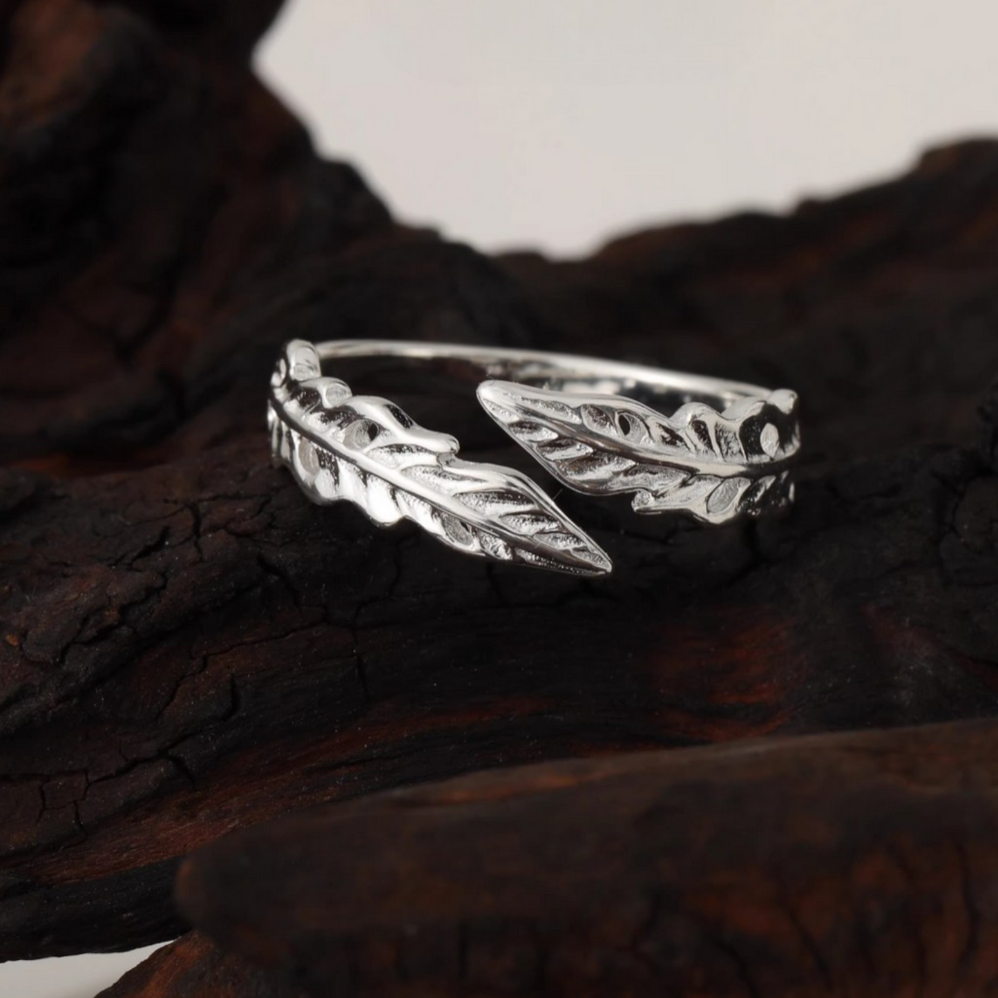 s925 Sterling Silver Minimal Feather Ring