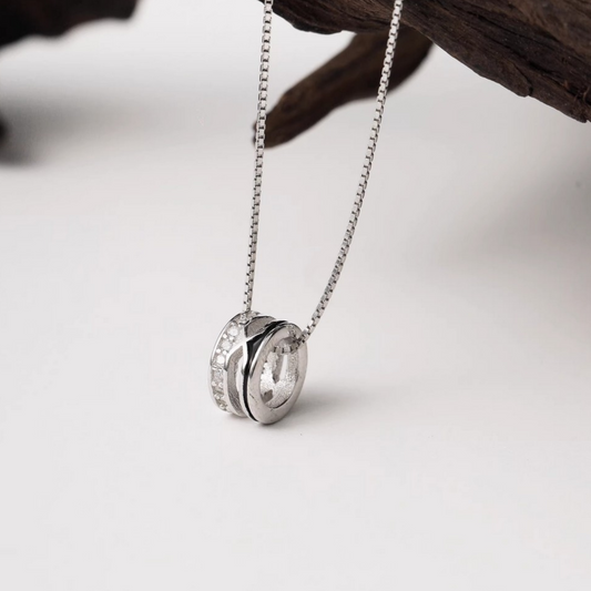 s925 Sterling Silver Minimal Infinity Hoop Pendant with Necklace