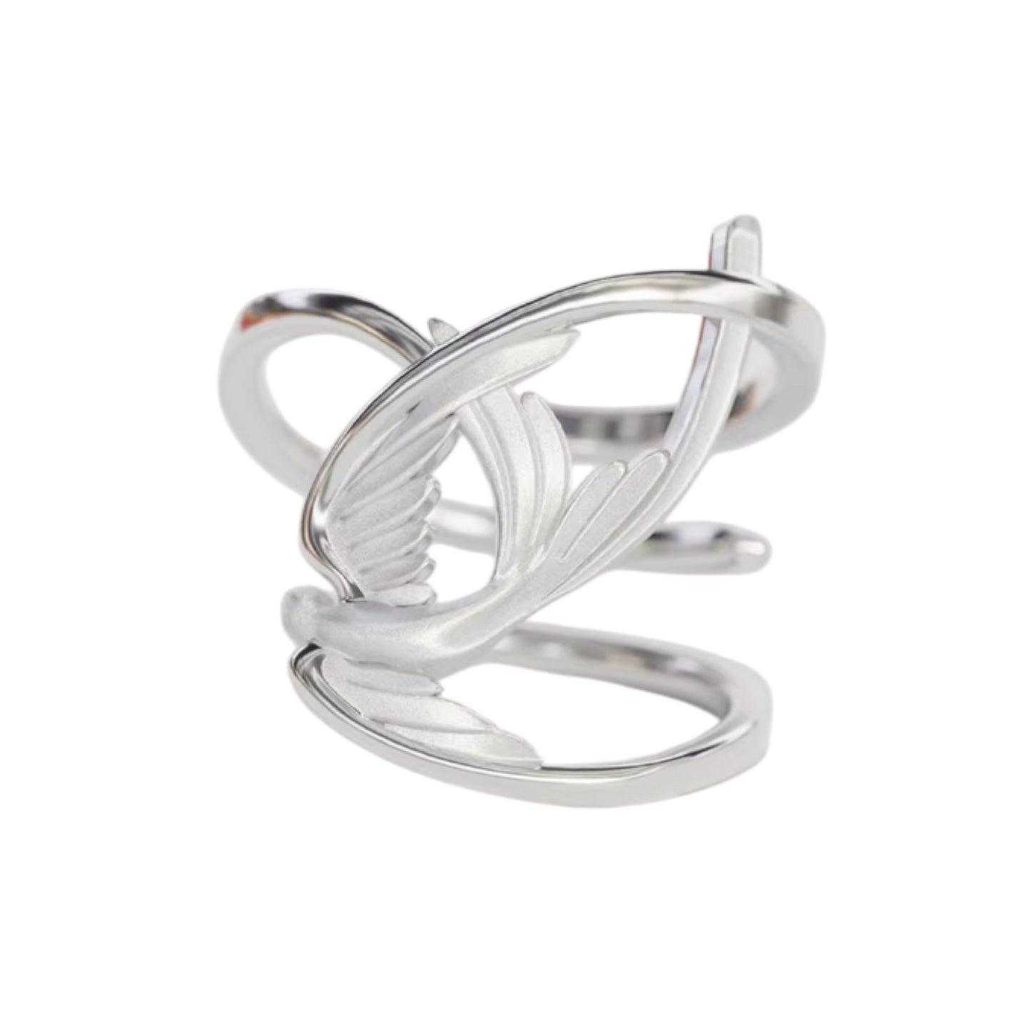 S925 Sterling Silver Matt Swallow Bird Ear Cuff Women Luxury