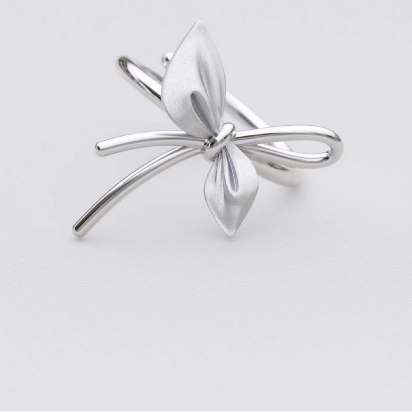 S925 Sterling Silver Bow Tie Luxurious Women Ring