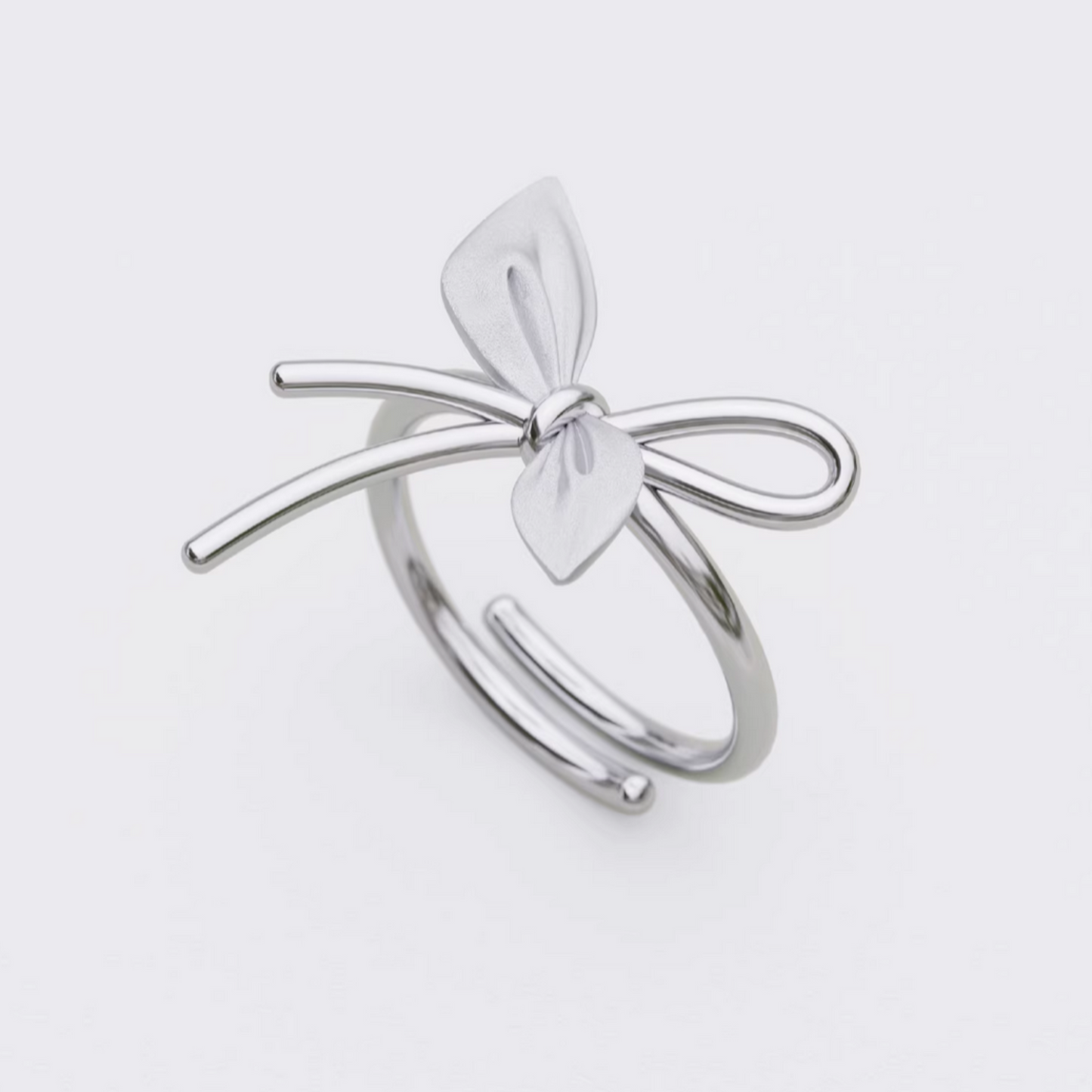 S925 Sterling Silver Bow Tie Luxurious Women Ring