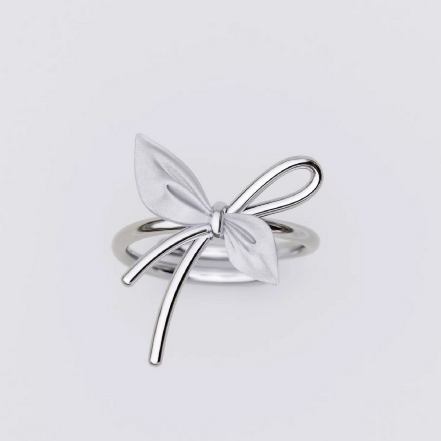 S925 Sterling Silver Bow Tie Luxurious Women Ring