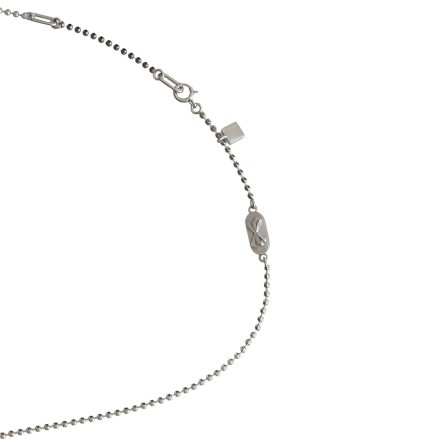S925 Sterling Silver Bow Tie Pendant Beads Necklace