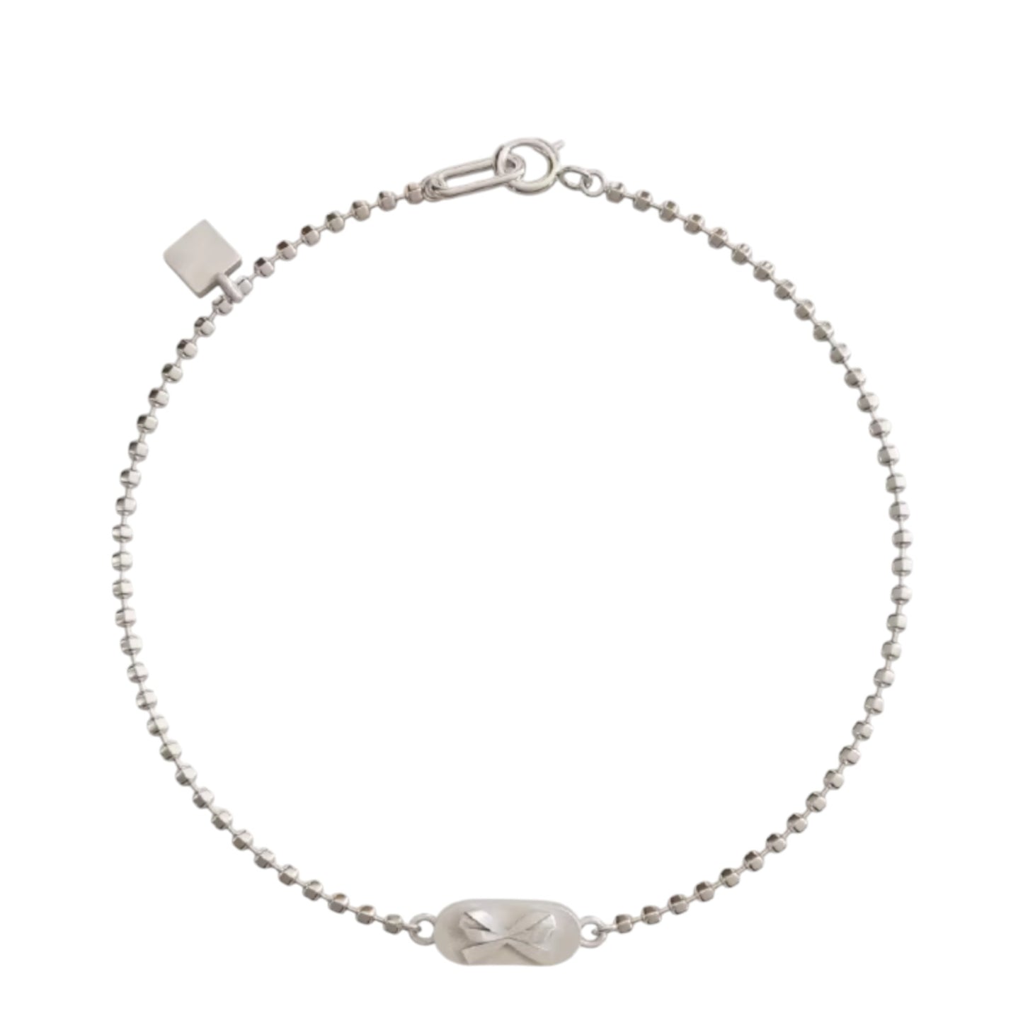 S925 Sterling Silver Bow Tie Beads Bracelet