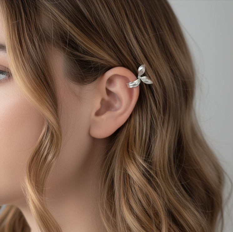 S925 Sterling Silver Matt Ear Cuff Tie a Knot