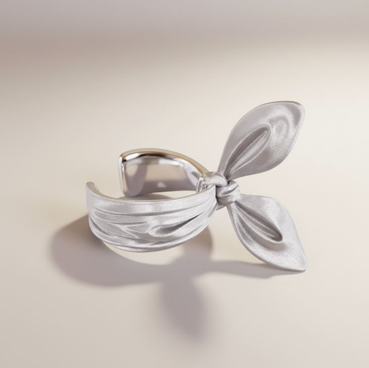 S925 Sterling Silver Matt Ear Cuff Tie a Knot