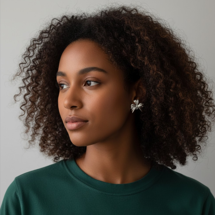 S925 Sterling Silver Minimalist Oversize Matt Bow Bowtie Stud Earrings