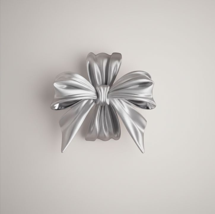S925 Sterling Silver Minimalist Oversize Matt Bow Bowtie Stud Earrings