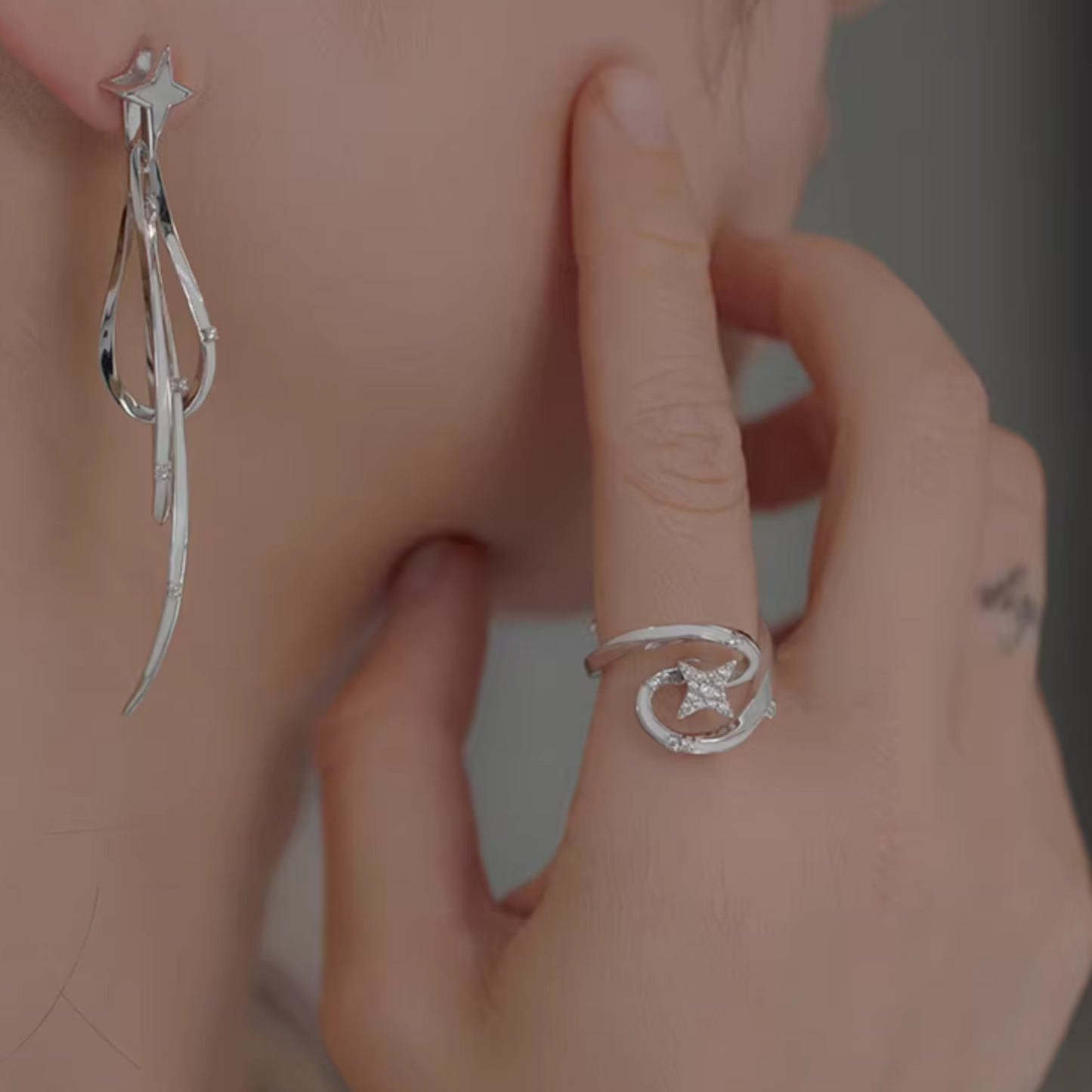 S925 Sterling Silver Shooting Star Make a Wish Ring