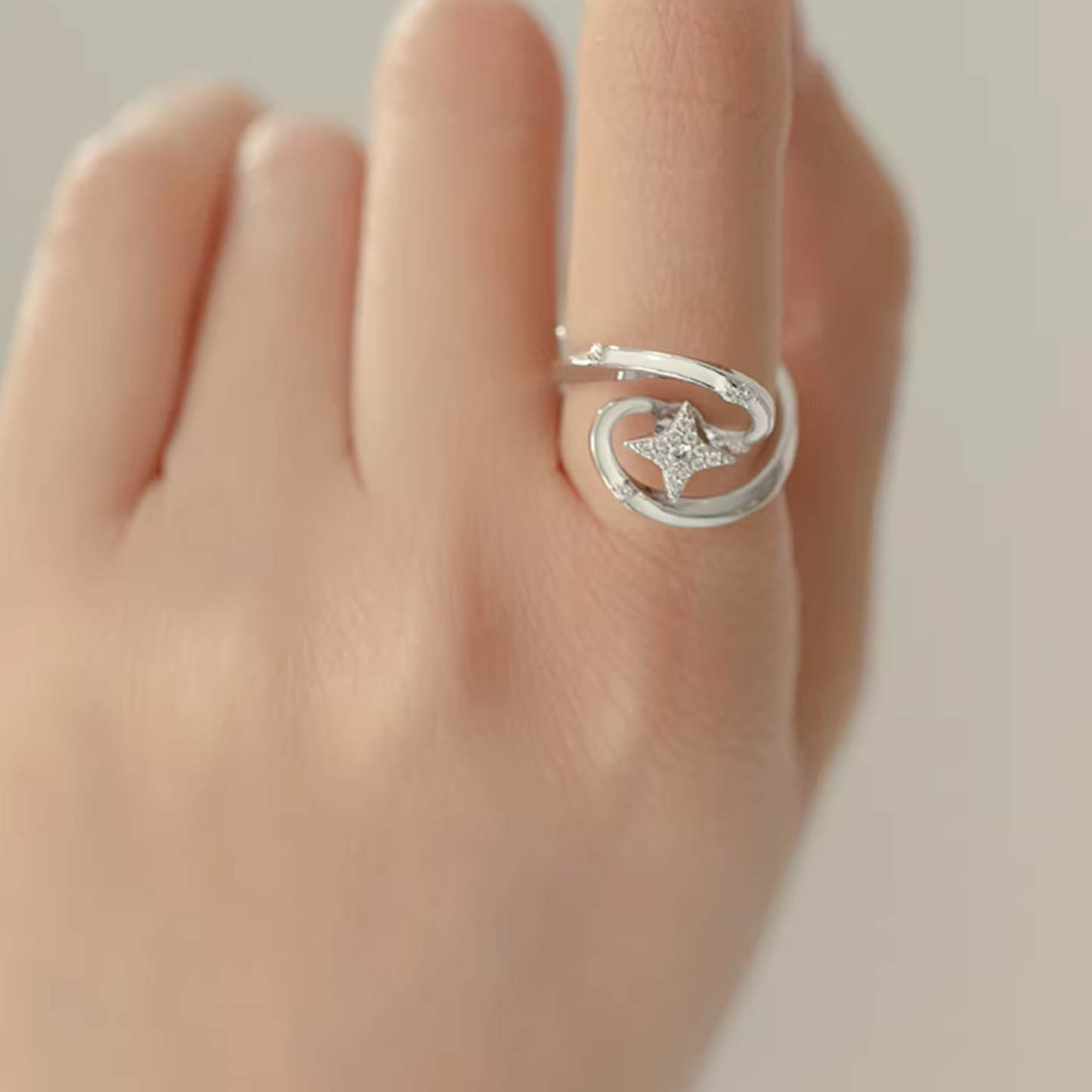 S925 Sterling Silver Shooting Star Make a Wish Ring