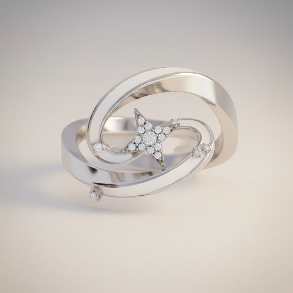 S925 Sterling Silver Shooting Star Make a Wish Ring
