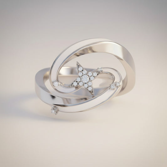 S925 Sterling Silver Shooting Star Make a Wish Ring