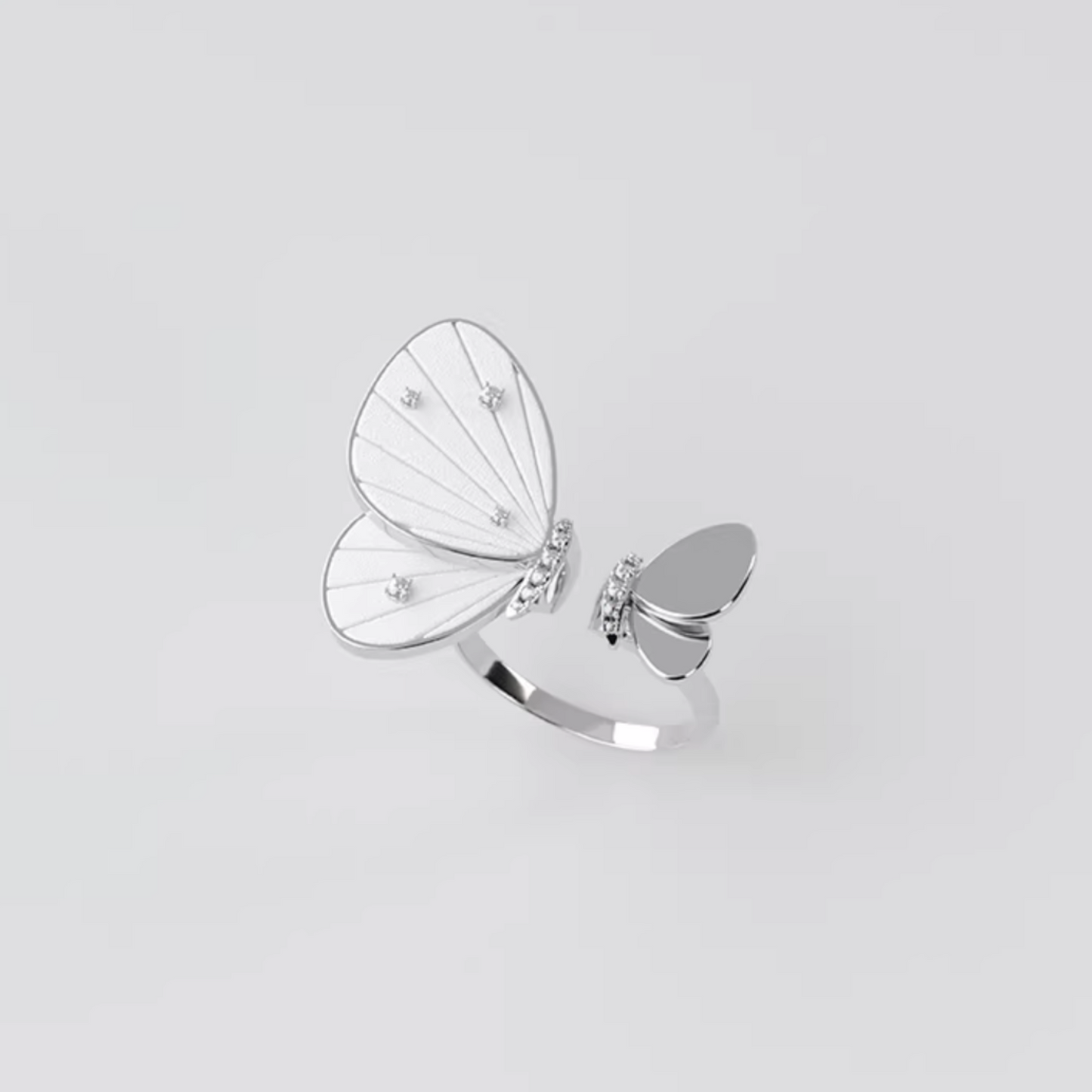S925 Sterling Silver Moveable Wings Butterfly Ring