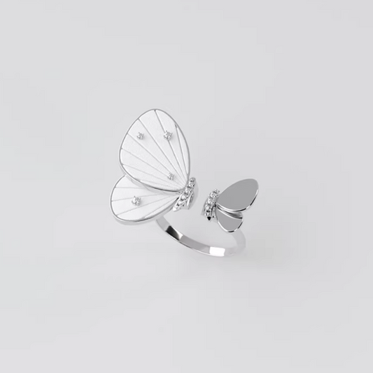 S925 Sterling Silver Moveable Wings Butterfly Ring