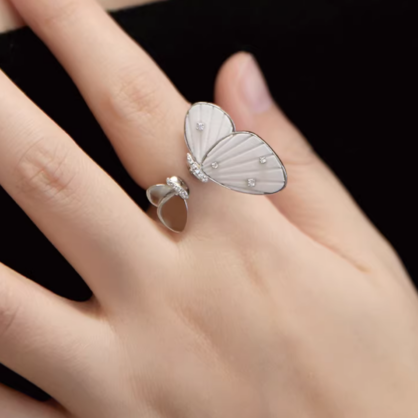 S925 Sterling Silver Moveable Wings Butterfly Ring