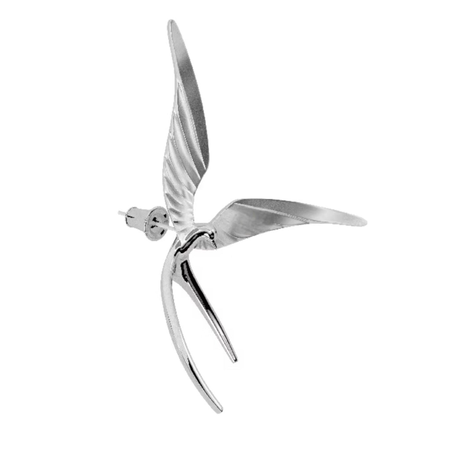 S925 Sterling Silver Elegant Swallow Bird Stud Earrings