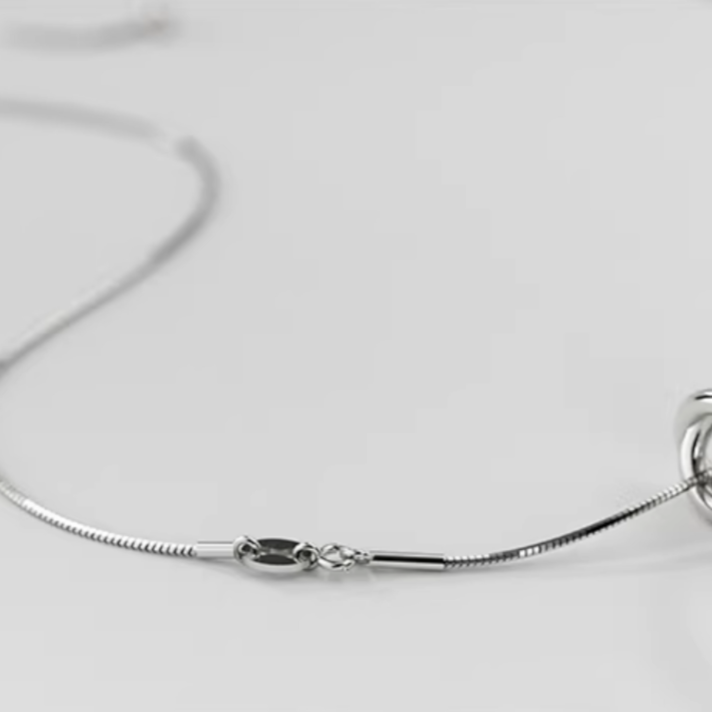 S925 Sterling Silver Elegant String Bow Tie Knot Adjustable Necklace
