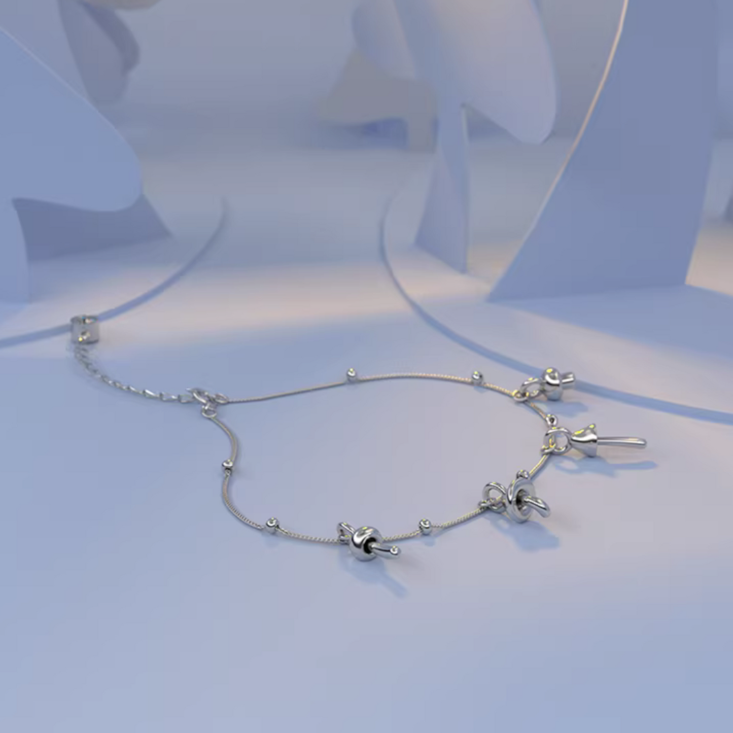 S925 Sterling Silver Minimal Mushroom Charms Bracelet