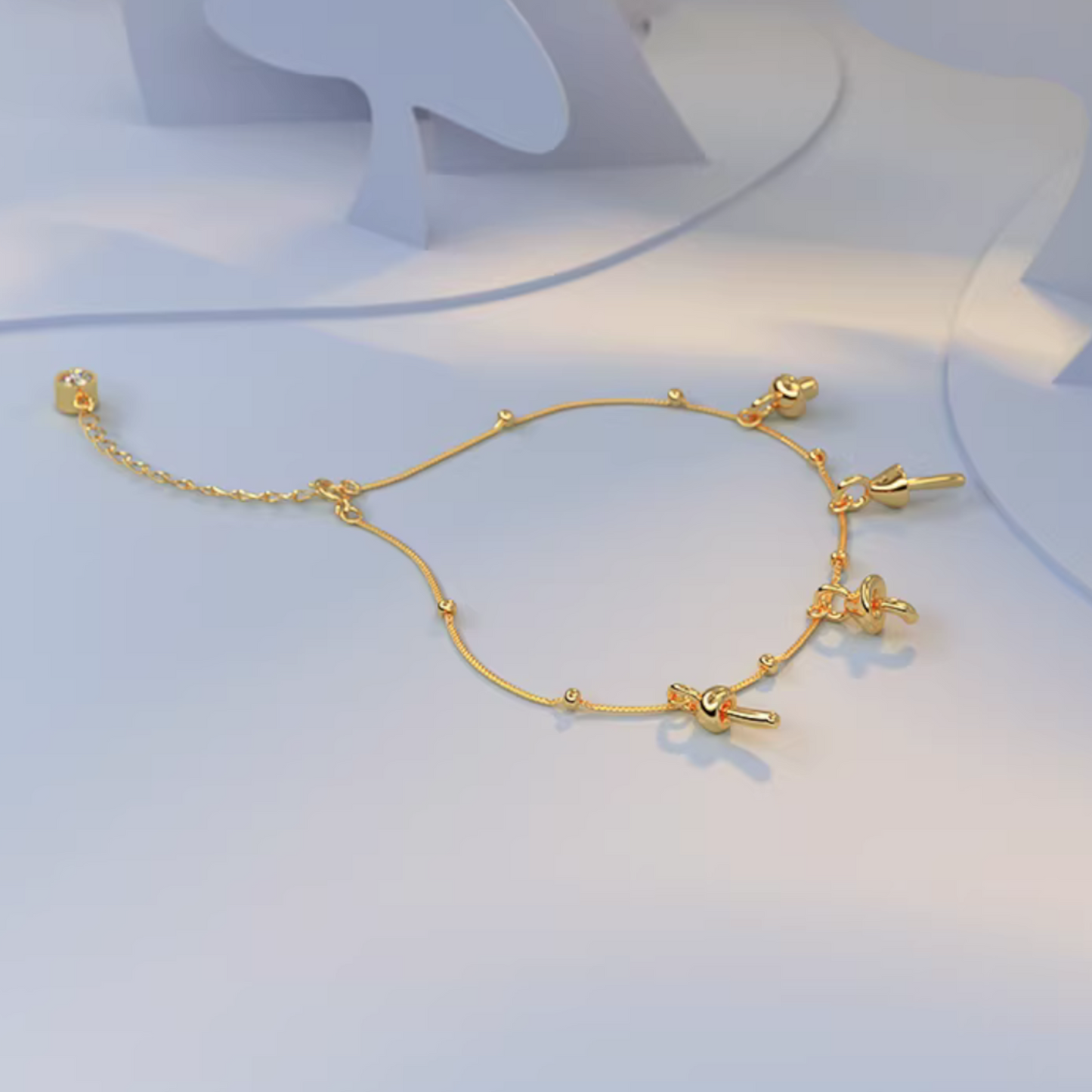 S925 Sterling Silver Minimal Mushroom Charms Bracelet