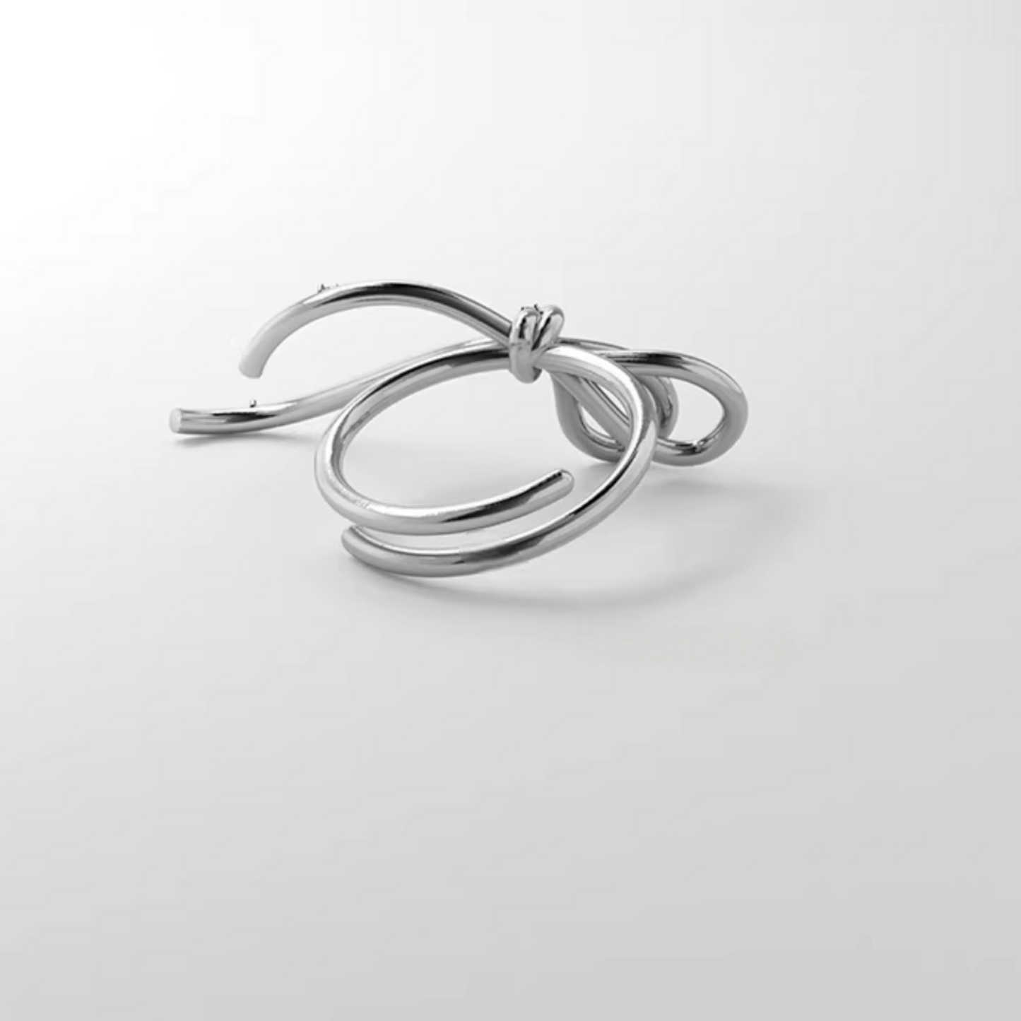 S925 Sterling Silver Tie the Know Bow Adjustable Ring