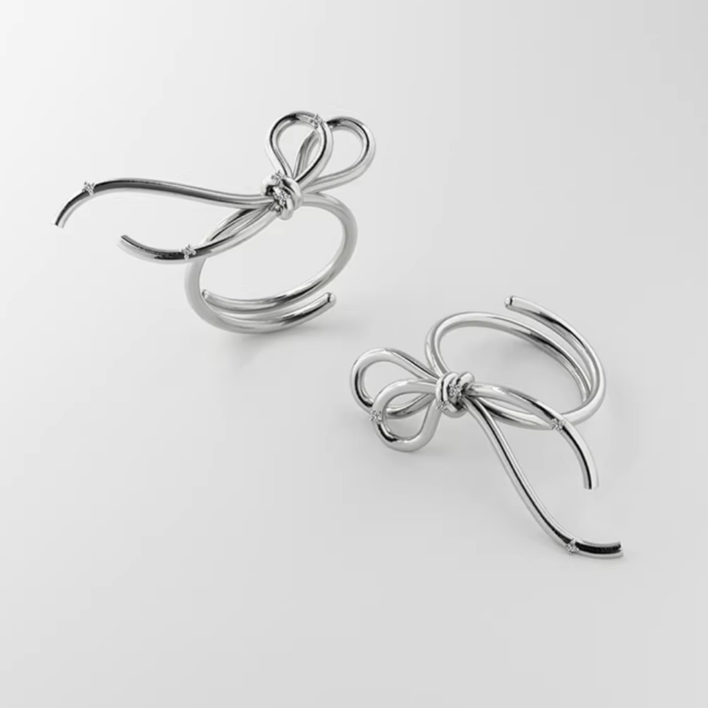 S925 Sterling Silver Tie the Know Bow Adjustable Ring