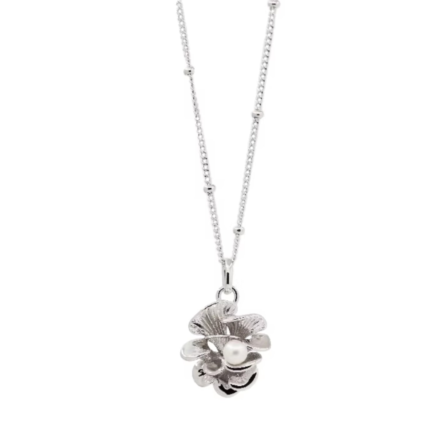 S925 Sterling Silver Pearl Mushroom Pendant Necklace