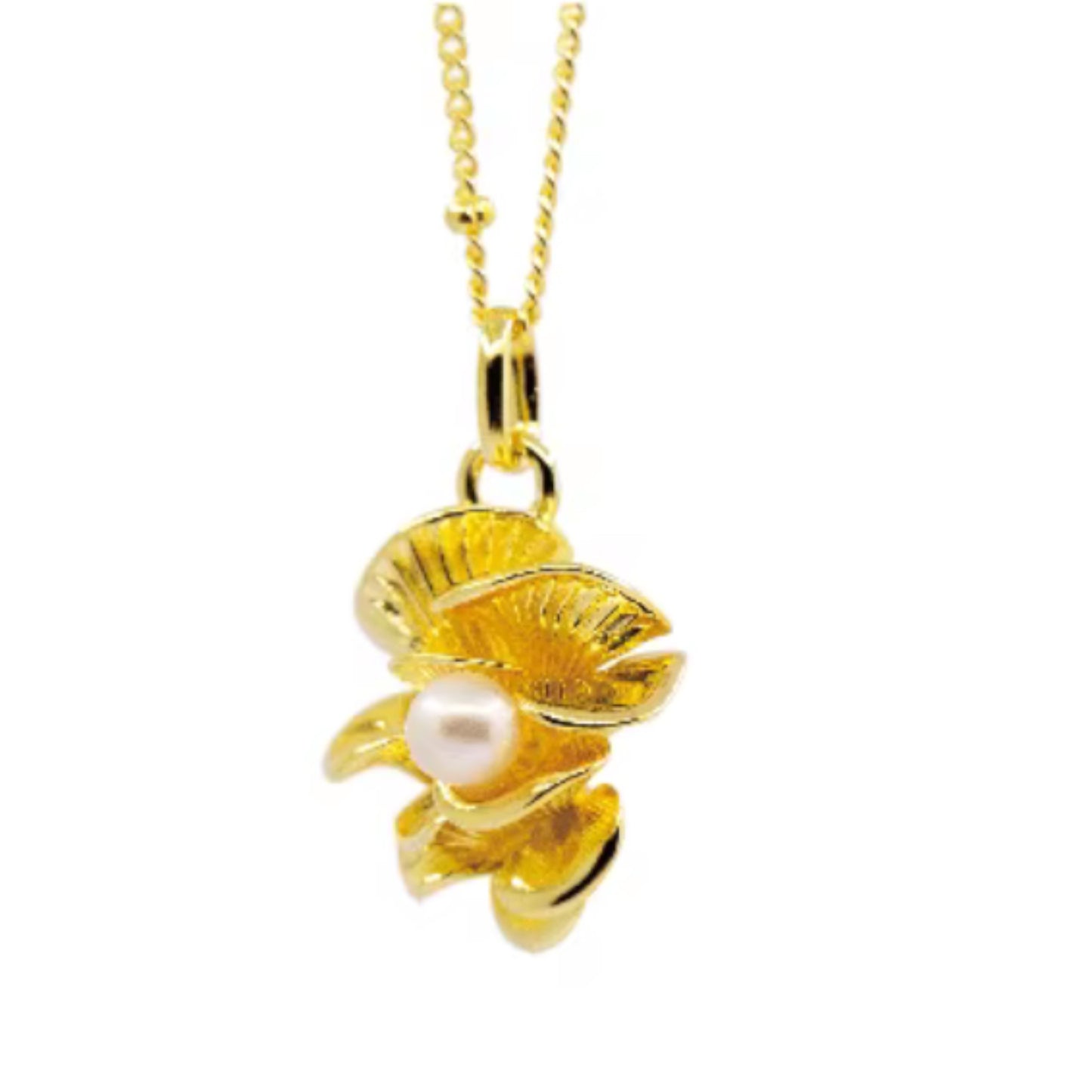S925 Sterling Silver Pearl Mushroom Pendant Necklace