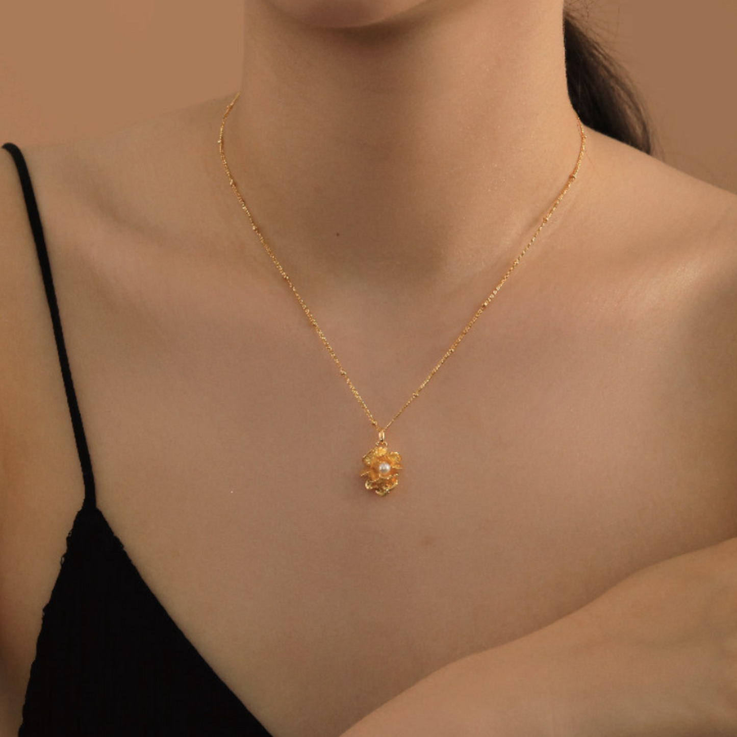 S925 Sterling Silver Pearl Mushroom Pendant Necklace