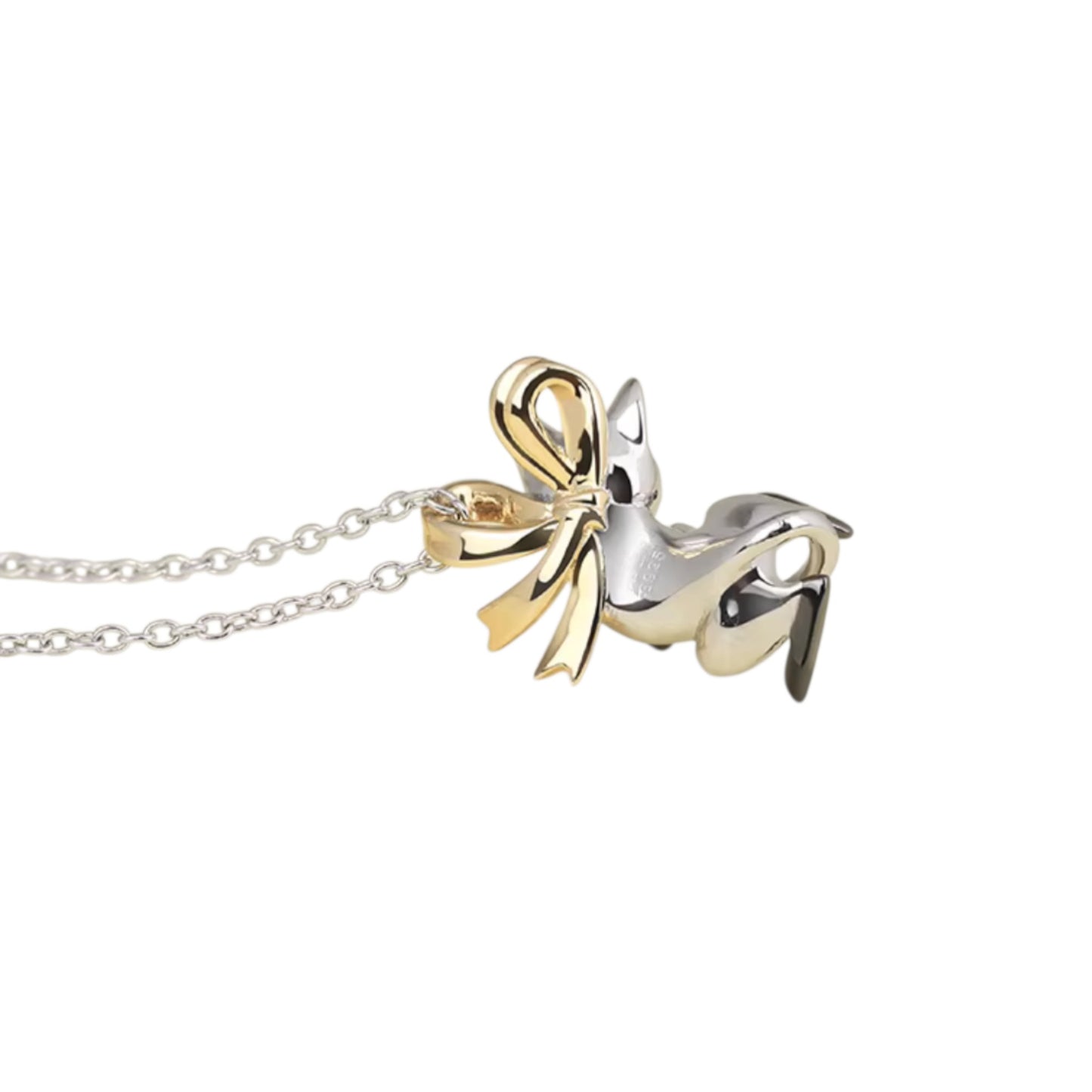 S925 Sterling Silver Kitty Cat Pendant Necklace