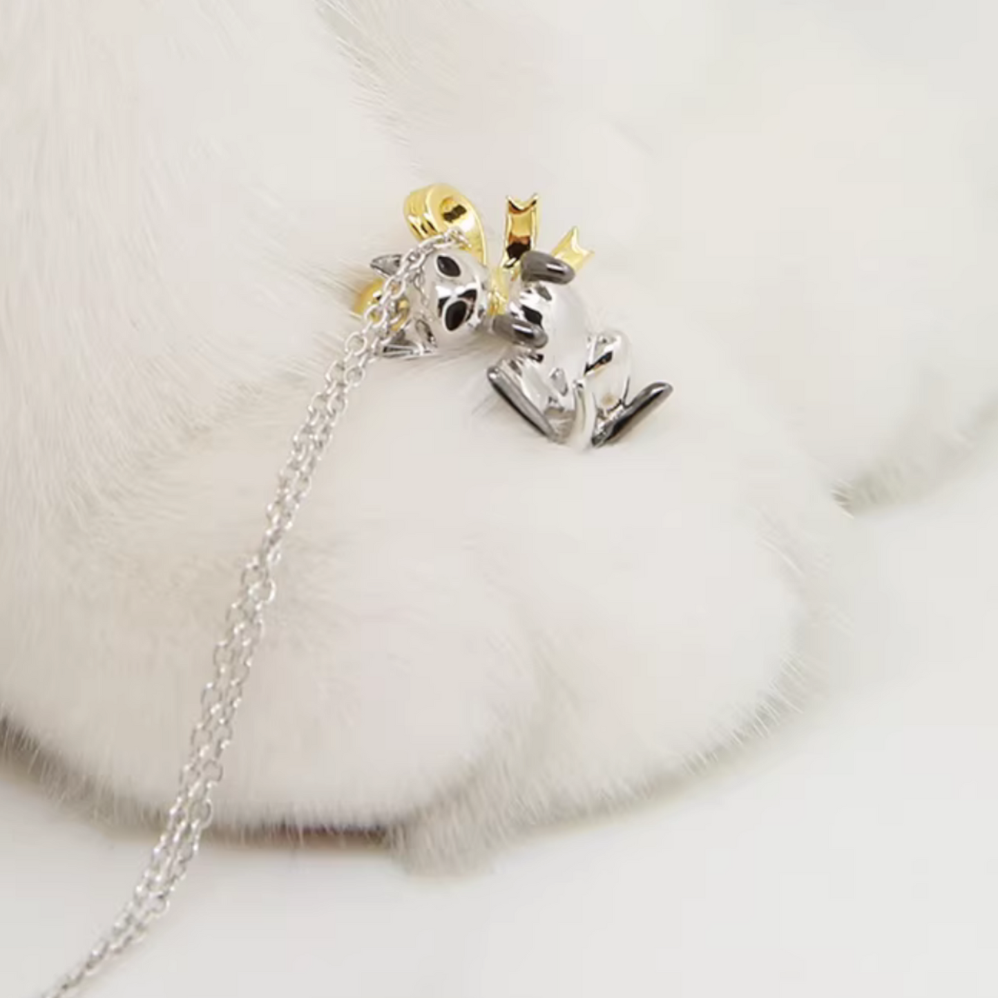 S925 Sterling Silver Kitty Cat Pendant Necklace