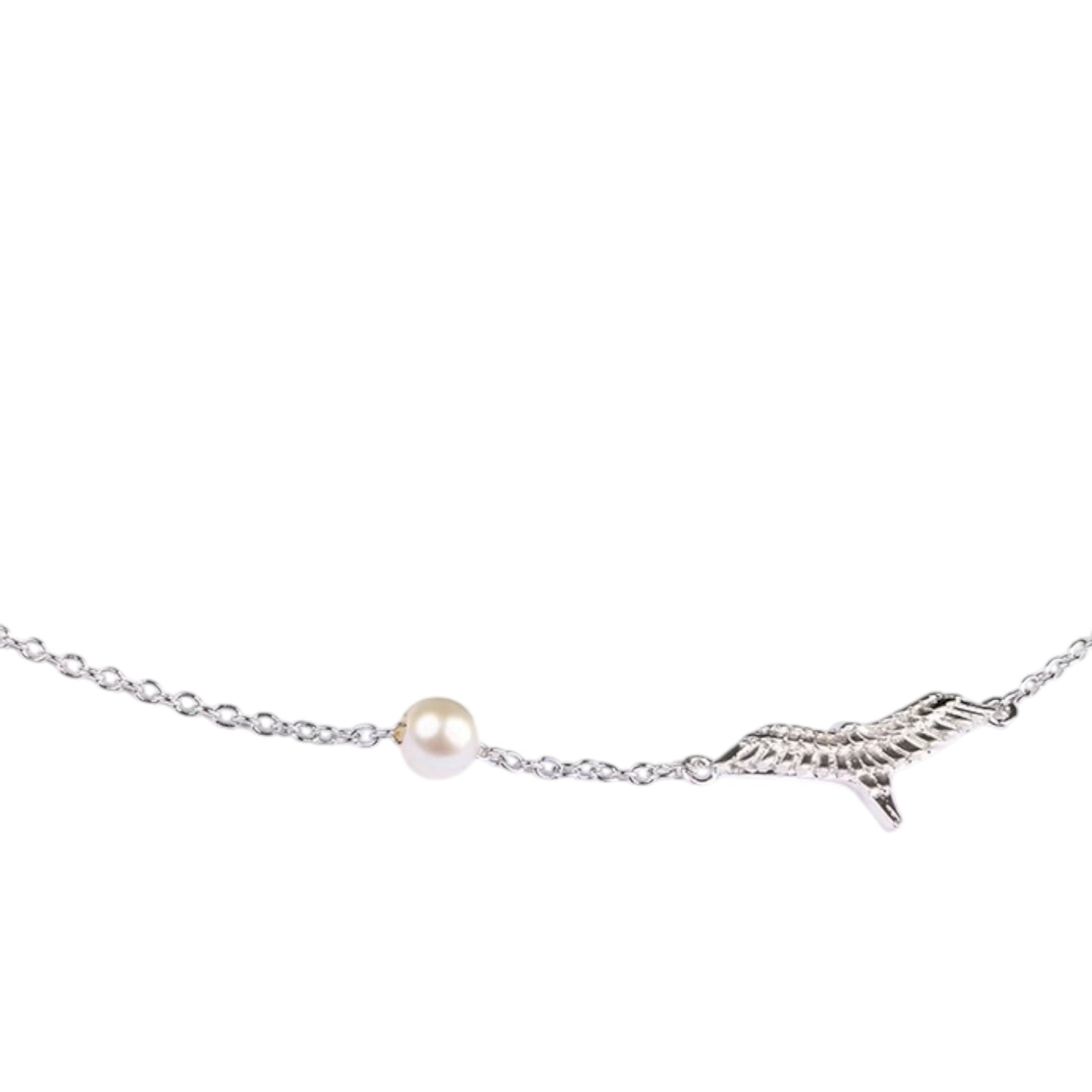 S925 Sterling Silver Flying Bird and Whale Charm Necklace