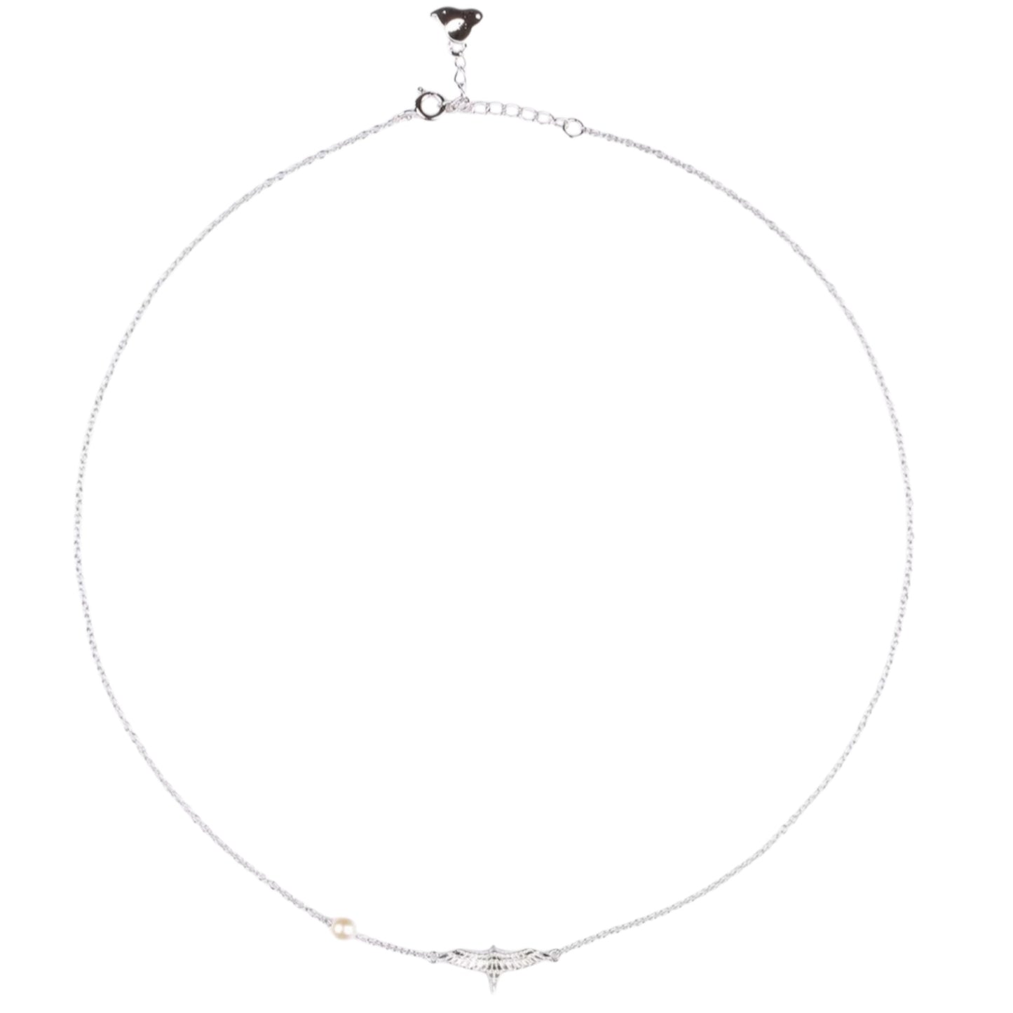 S925 Sterling Silver Flying Bird and Whale Charm Necklace