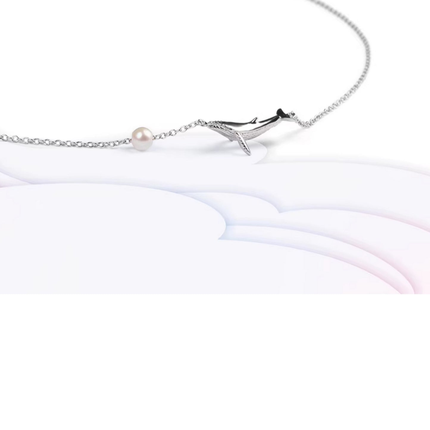 S925 Sterling Silver Flying Bird and Whale Charm Necklace