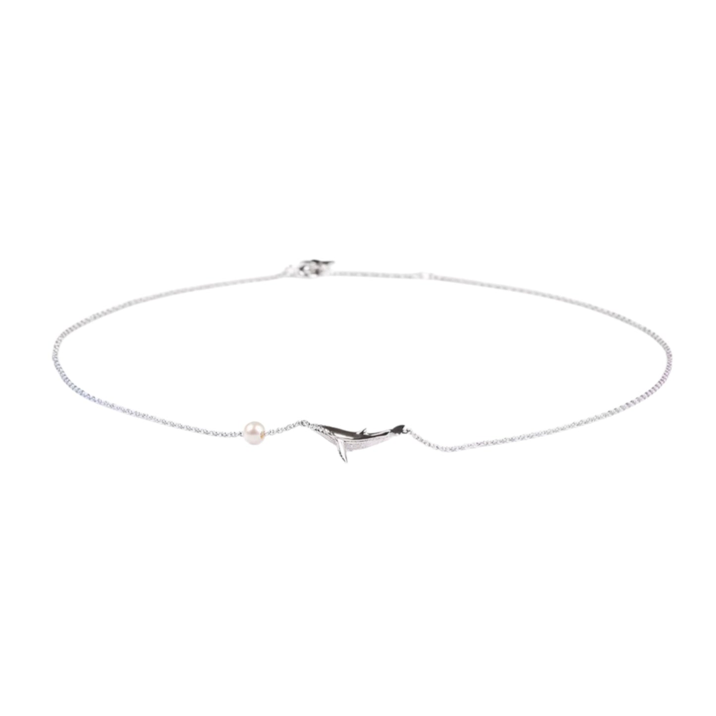 S925 Sterling Silver Flying Bird and Whale Charm Necklace