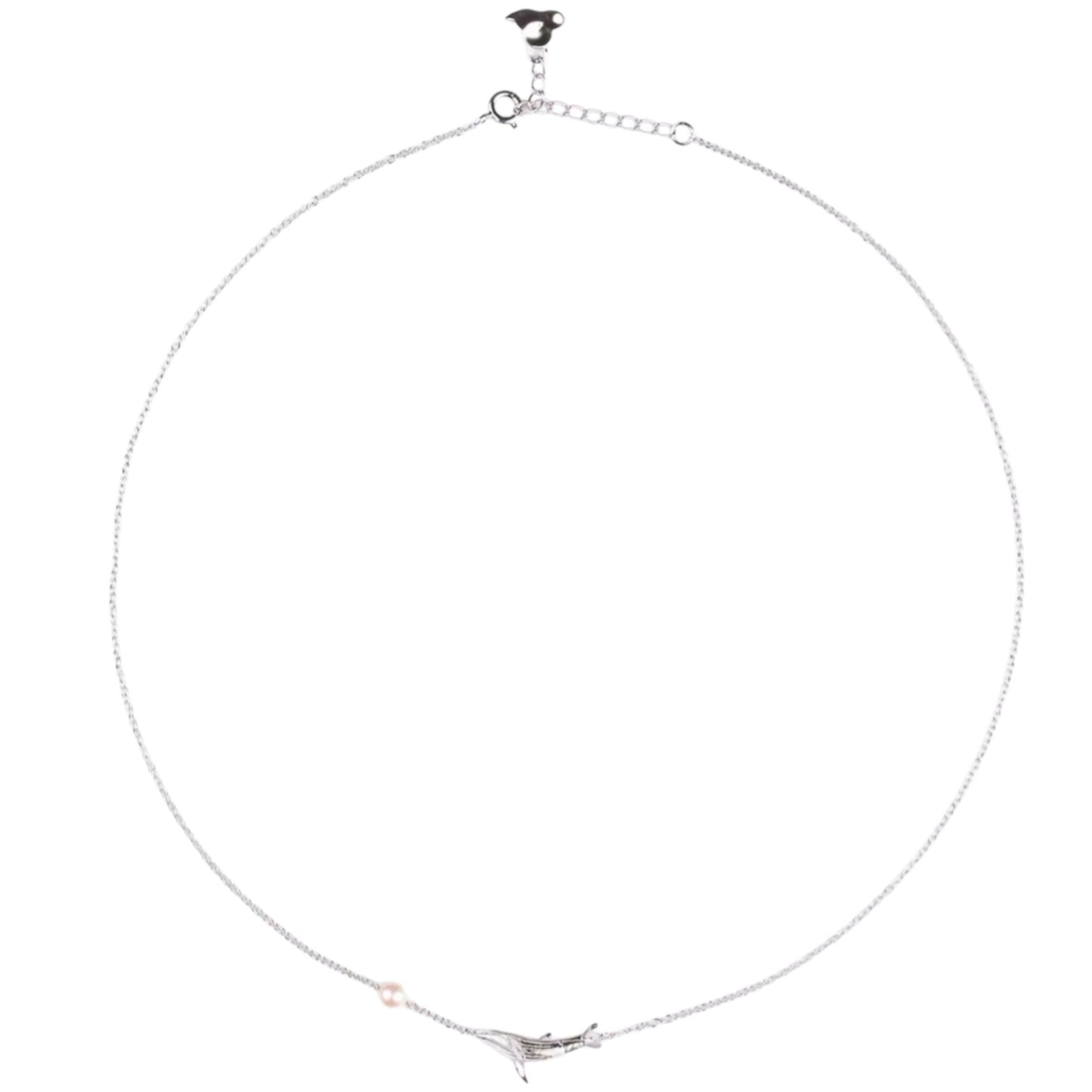S925 Sterling Silver Flying Bird and Whale Charm Necklace