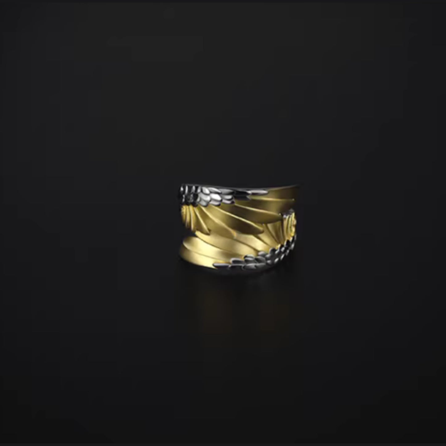 S925 Sterling Silver Feather Wings Ring